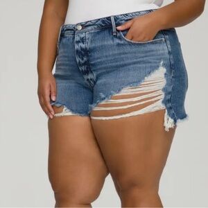 NWT Good American blue denim shorts size 18 the best shorts ever!!!